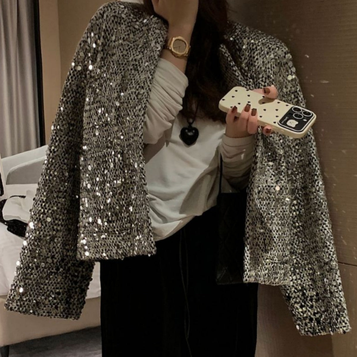 Fashion Sequined Luminous Blazer For Women Best YouTube Store