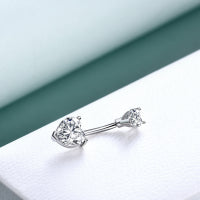 Sterling Silver Sexy Zirconia Heart Pendnt Belly Button Ring Belly Piercing for Women LadyShow.Store