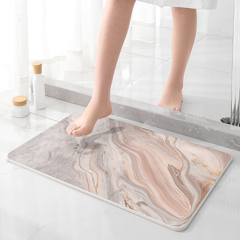 Marble Bathroom Super Absorbent Floor Mats