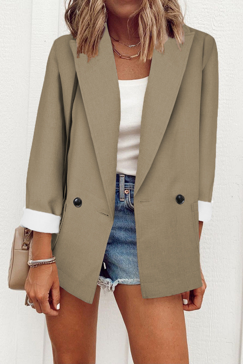 Temperament Slim Jacket Fashion Business Single Breasted Long Sleeve Casual Suit Top Clothing LadyShow.Store