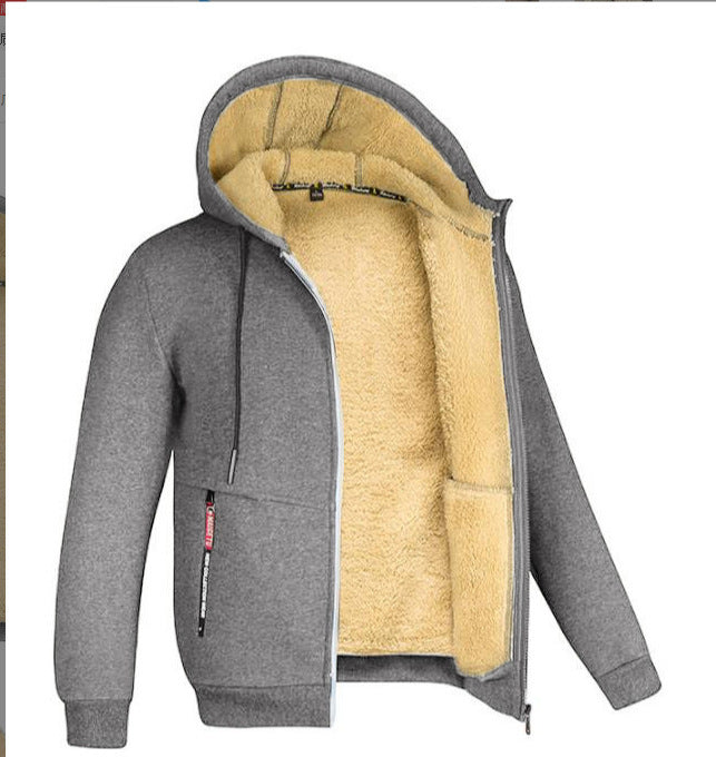Lamb Fleece Thickened Sports Casual Thickened Hooded Jacket Best YouTube Store