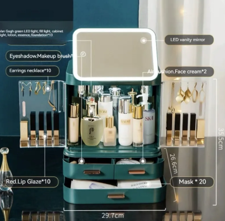 Lighted Mirror Makeup Storage Box LadyShow.Store