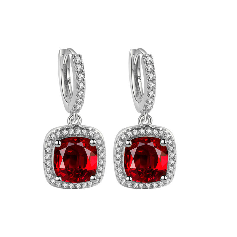 S925 Sterling Silver Inlaid Zircon Earrings LadyShow.Store