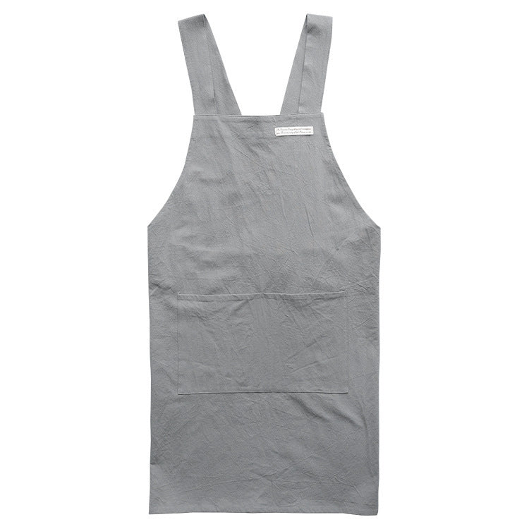Linen Jean Apron Simple Overclothes Kitchen Apron PearlNestDecor.com