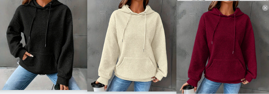 Women's Loose Fitting Hooded Long Sleeved Sweatshirt NorixaFashion.com
