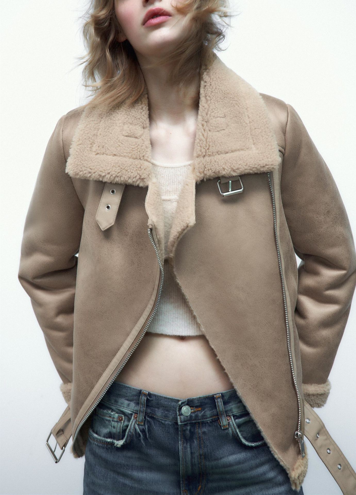 Women's Double-sided Suede Motorcycle Jacket LadyShow.Store