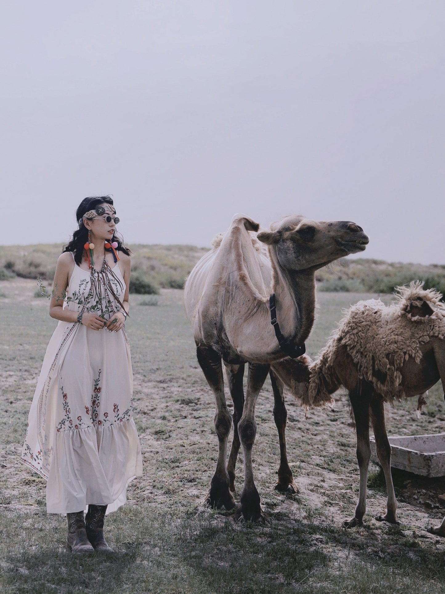 Bohemian Beige Dress For Women NorixaFashion.com