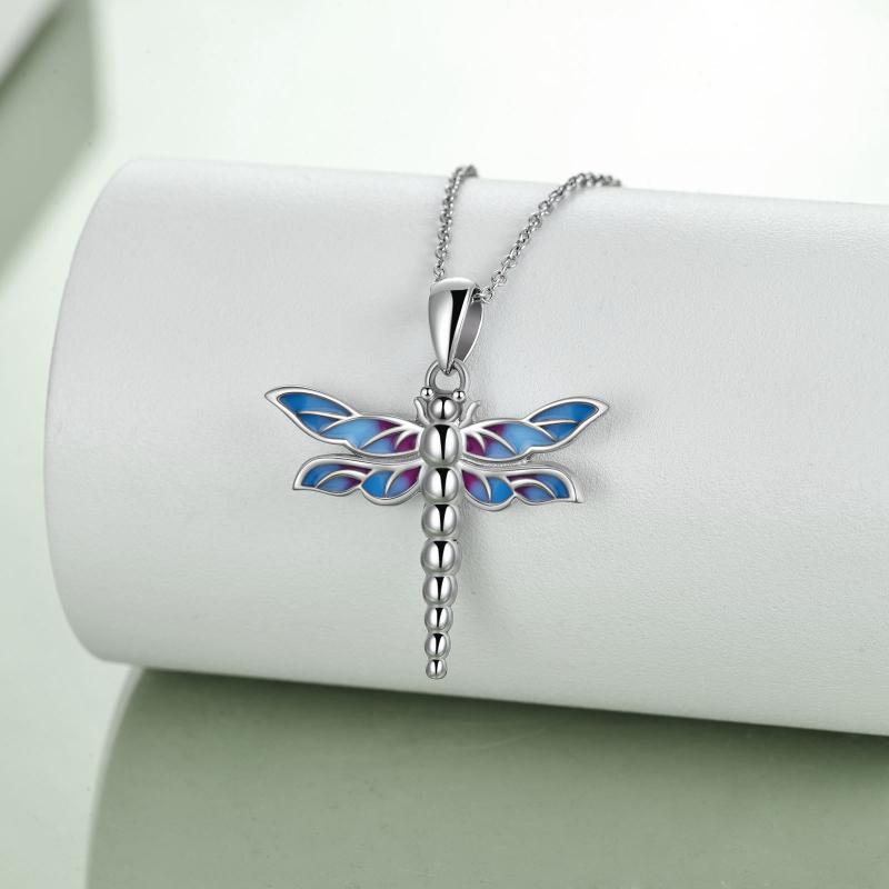 Sterling Silver Dragonfly Urn for Ashes Opal Dragonfly Cremation Necklace Jewelry LadyShow.Store