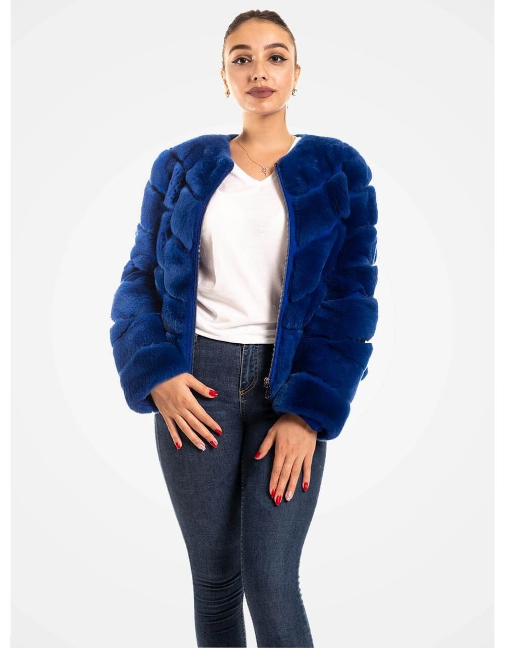 Rex Orylag Fur Coat In Blue