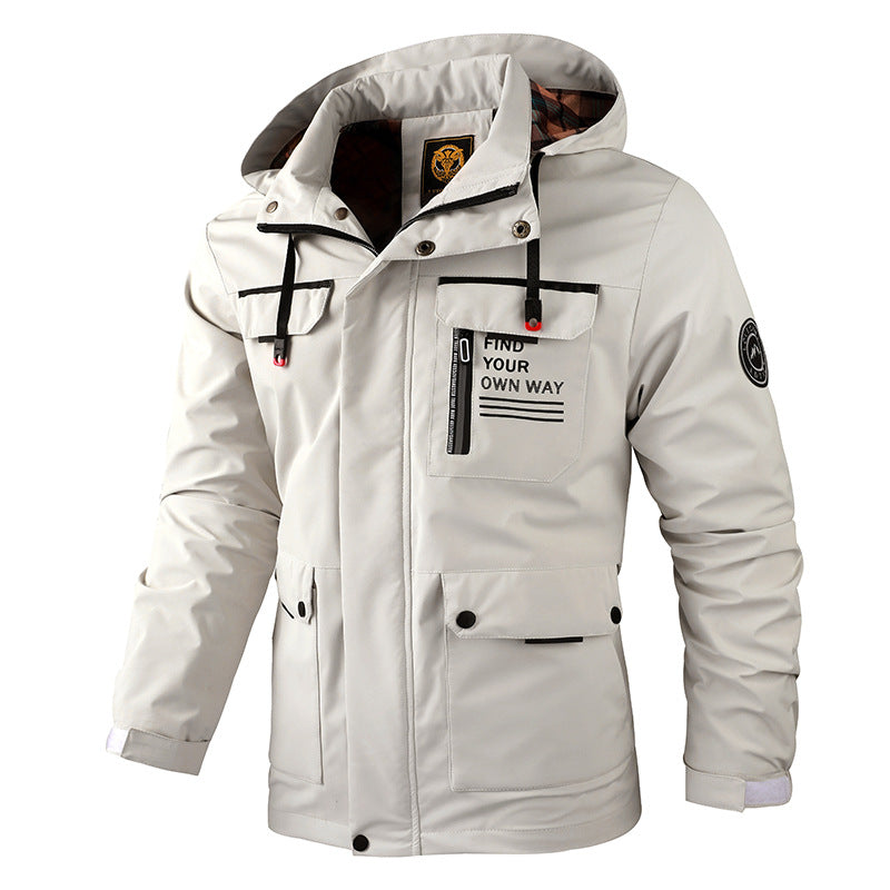 Men's Plus Size Hooded Jacket for Autumn & Winter Pi-Mart