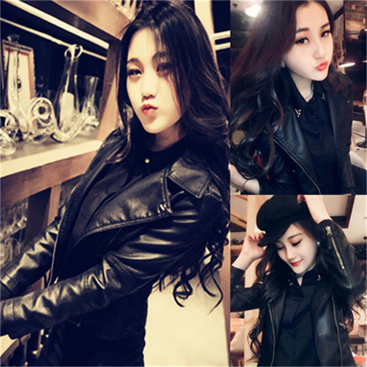 Loose Leather Jacket Motorcycle Female LadyShow.Store
