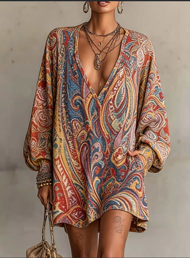 2026 New Relaxed Lantern Sleeve Dress NorixaFashion.com