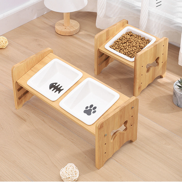 Adjustable Cat Bowl Dog Bowl Neck Protector Pet Supplies Pets Fashion