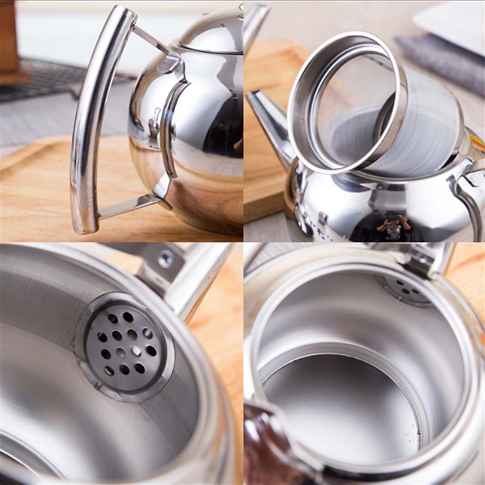 Thickened Stainless Steel Tea Kettle With Strainer PearlNestDecor.com
