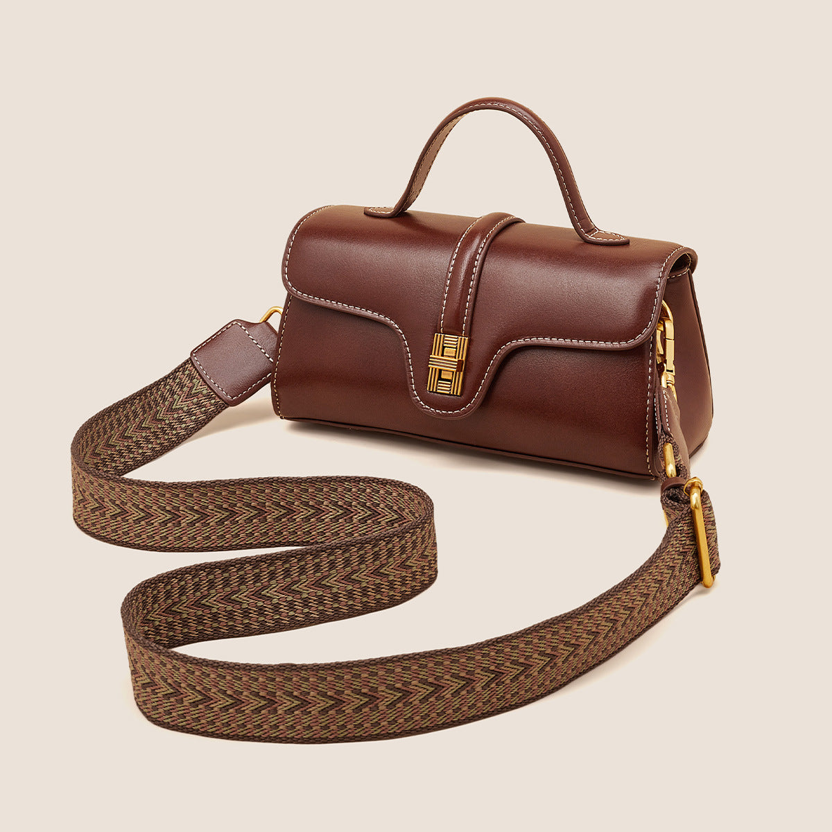 Niche Original High Sense Mild Luxury Retro Cambridge Portable Messenger Bag LadyShow.Store