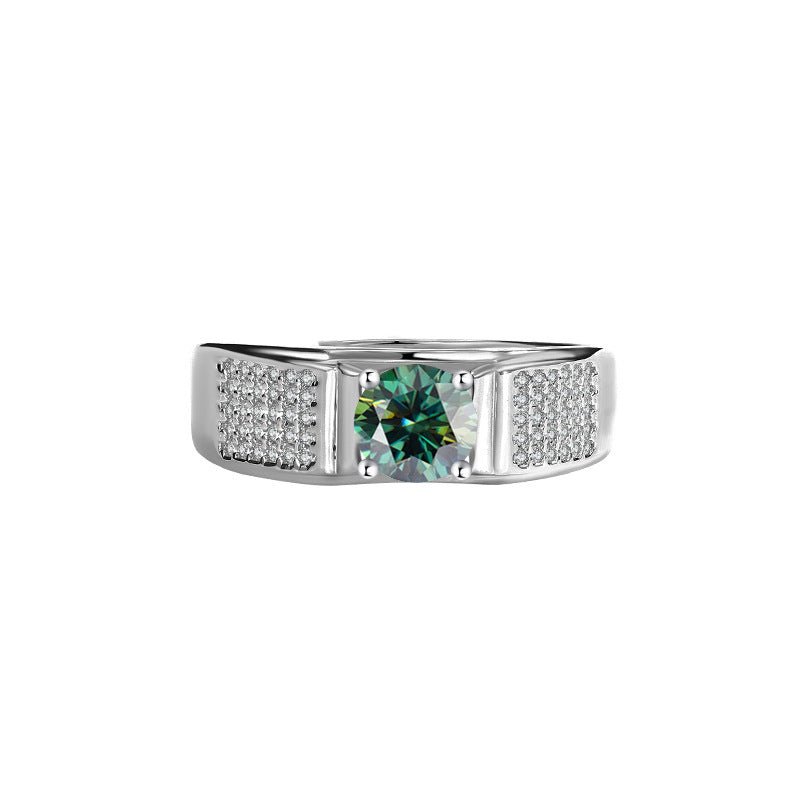 D Color Moissanite Starry Men's Ring LadyShow.Store