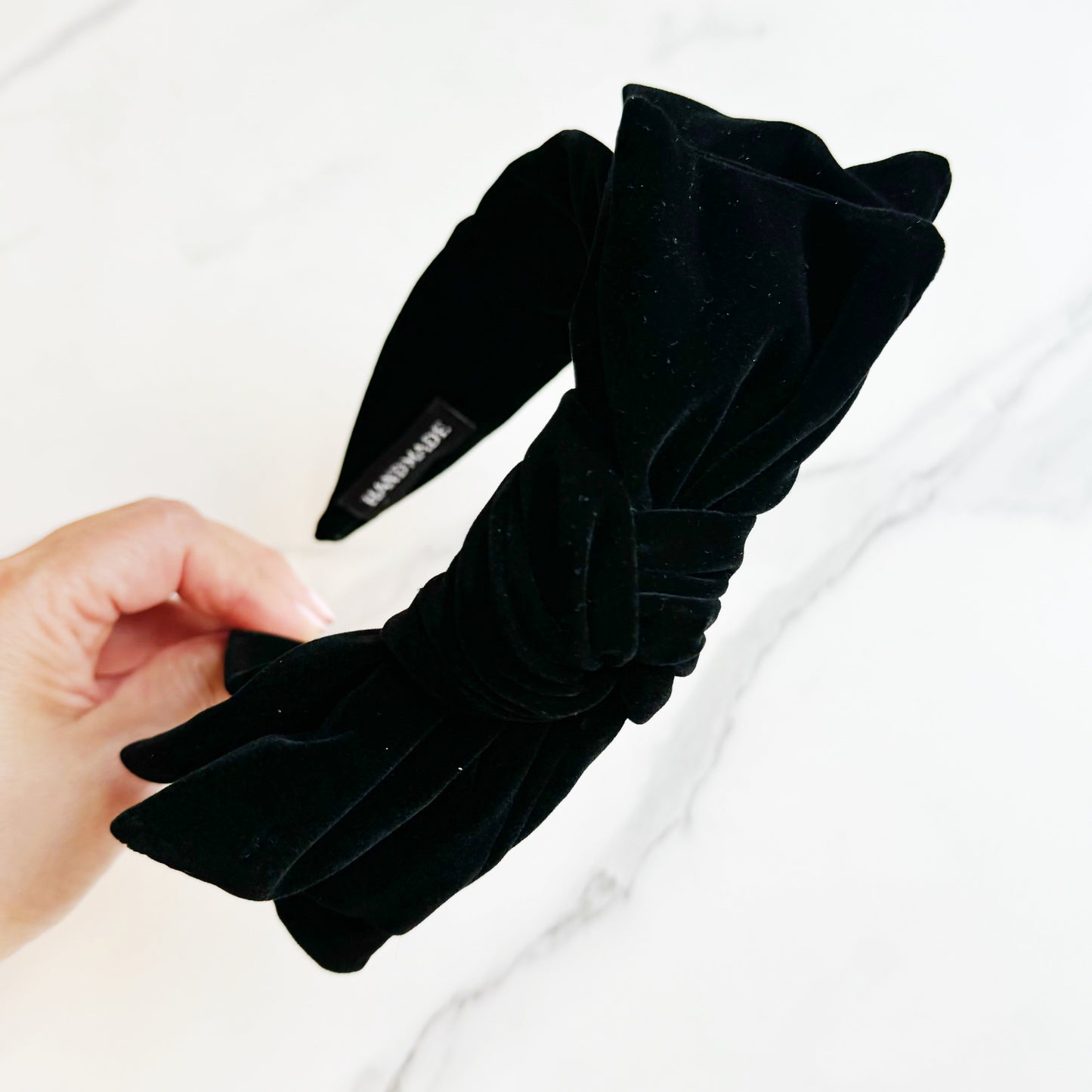 Structured Velvet Bow Headband LadyShow.Store