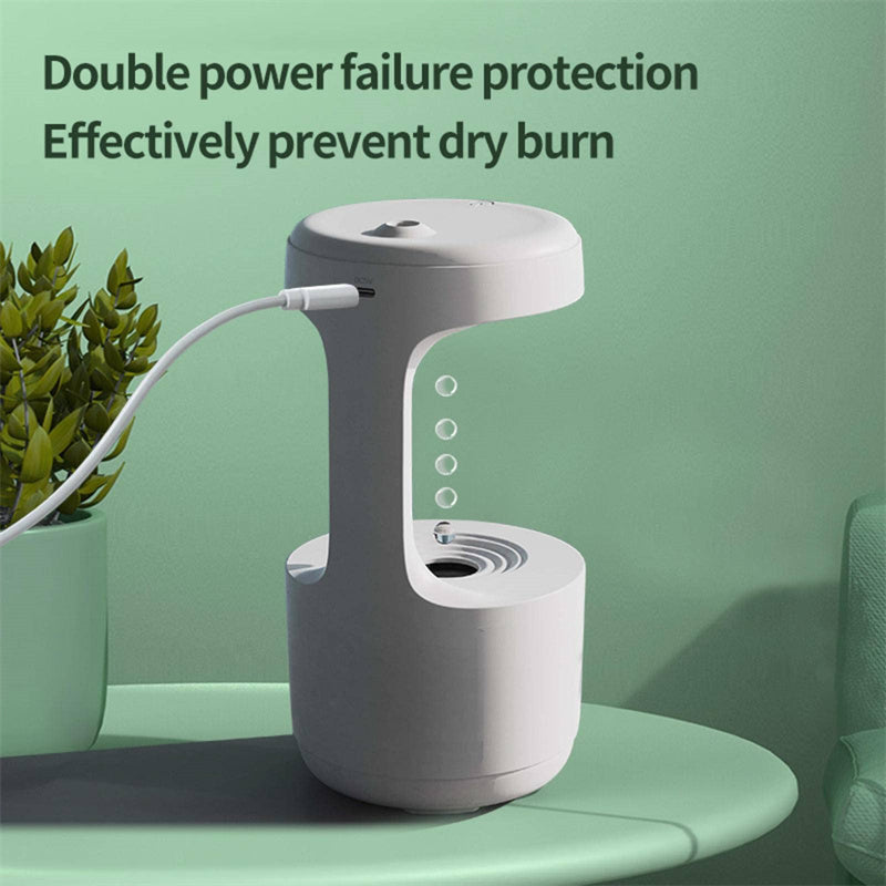 Bedroom Anti-Gravity Humidifier With Clock Water Drop Backflow Aroma Diffuser Large Capacity Office Bedroom Mute Heavy Fog Household Sprayer Pi-Mart