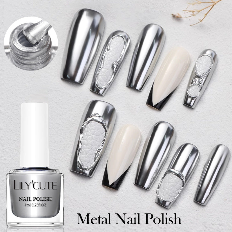 Quick-dry Metallic Mirror Nail Polish, No Baking Required LadyShow.Store