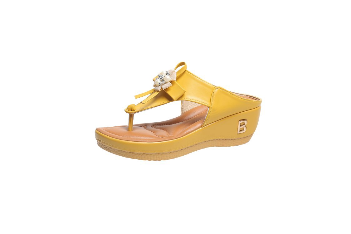 Women's European And America Flower Flip Flops Large Size Beach Shoes LadyShow.Store