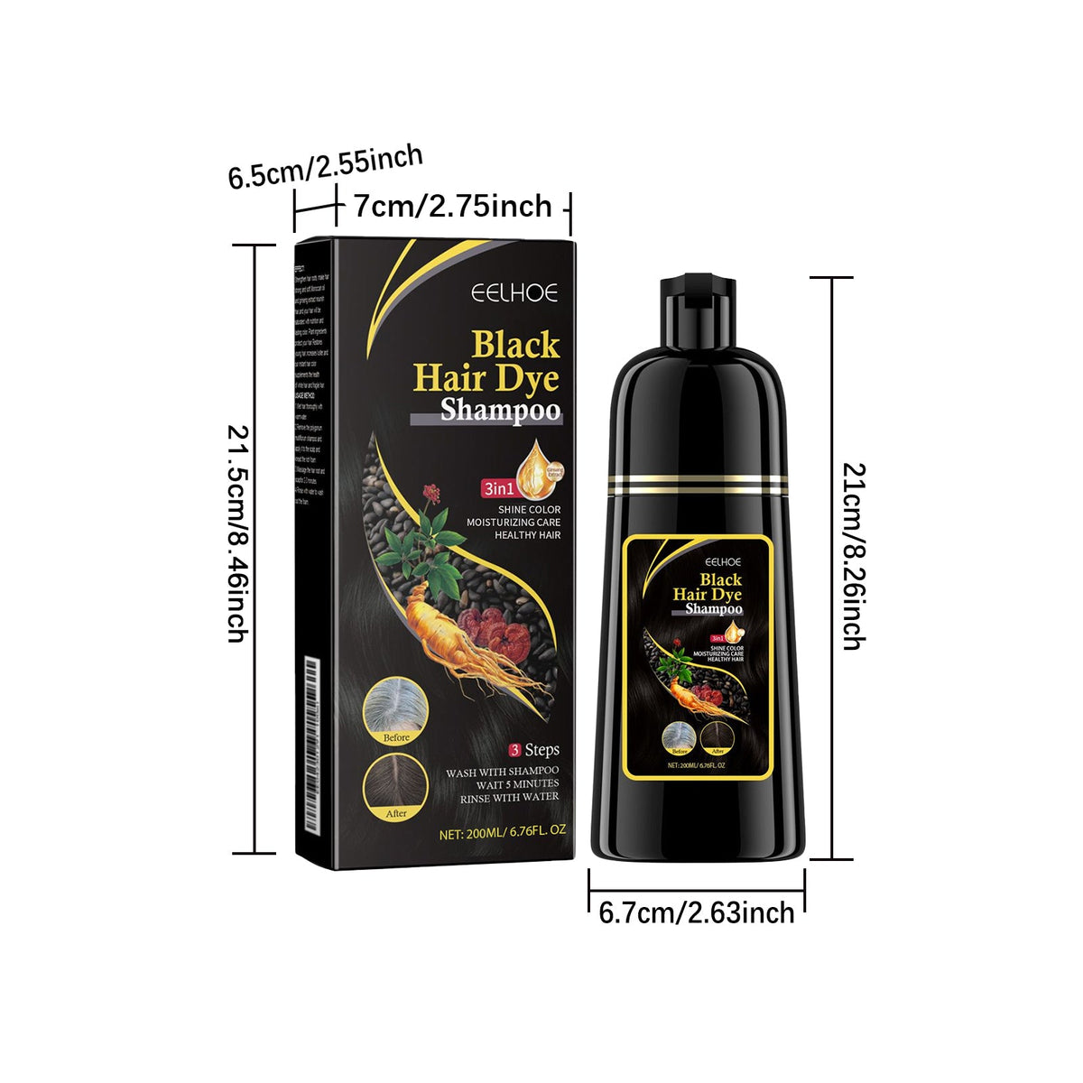 Herbal E Ssence Hair Dye Shampoo, Plant-Based Care, DIY, Long-Lasting Color, Healthy Hair Coloring Tri Light Beauty