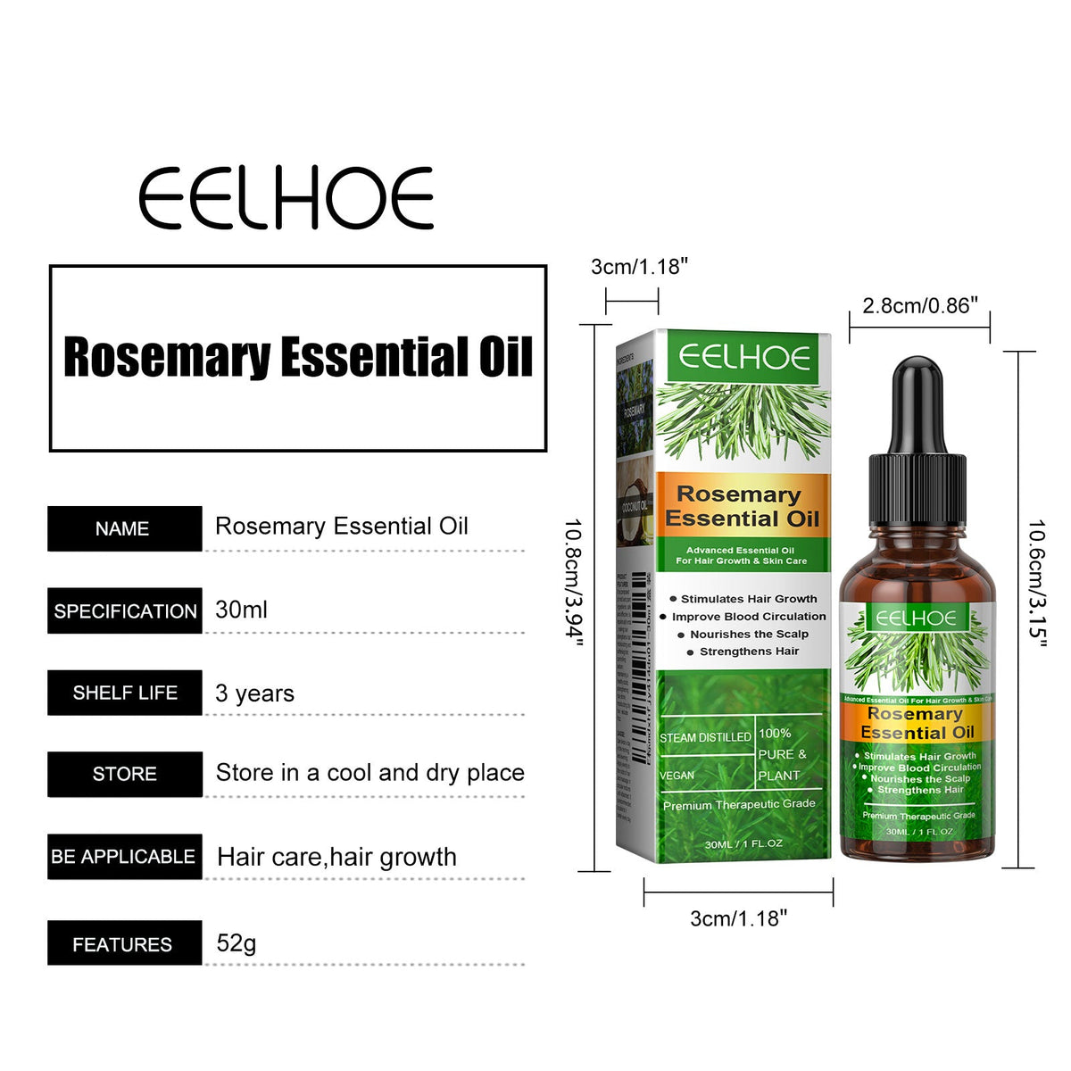 Rosemary Essential Oil 30ml 1box Tri Light Beauty