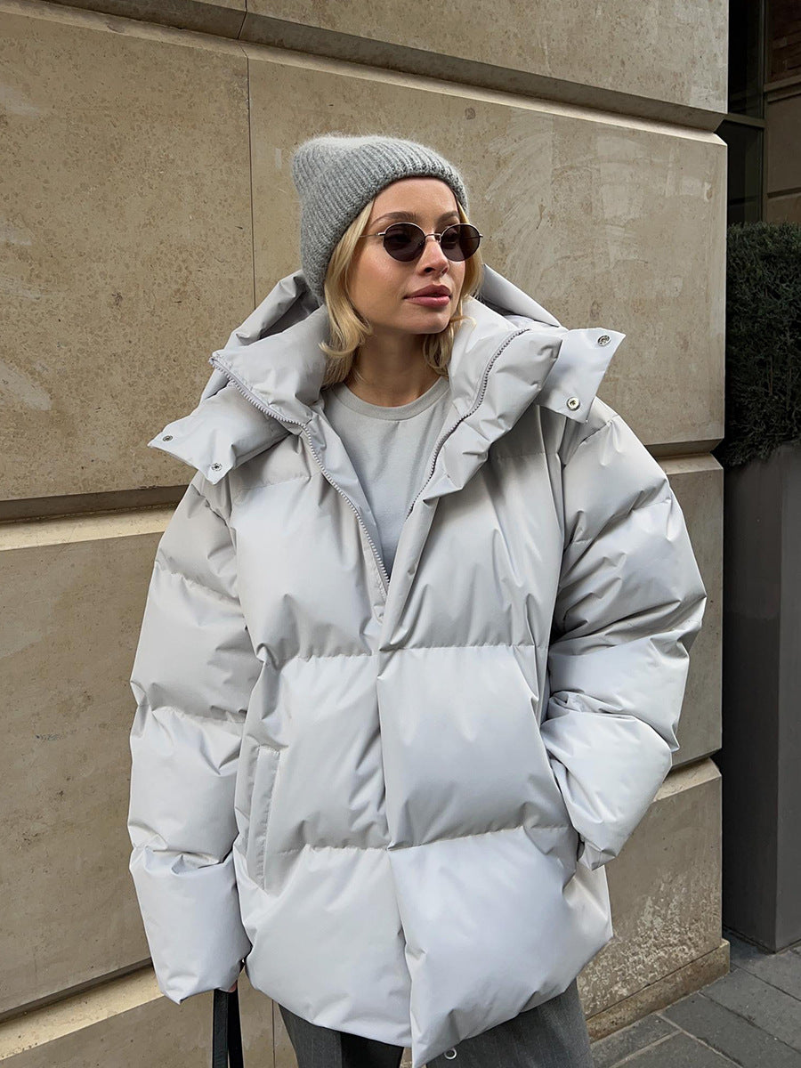 Fashion Coat With Removable Hood Cotton Jacket Winter Warm Windproof Loose Cotton Jacket Loose Parka Outerwear Clothing CJD
