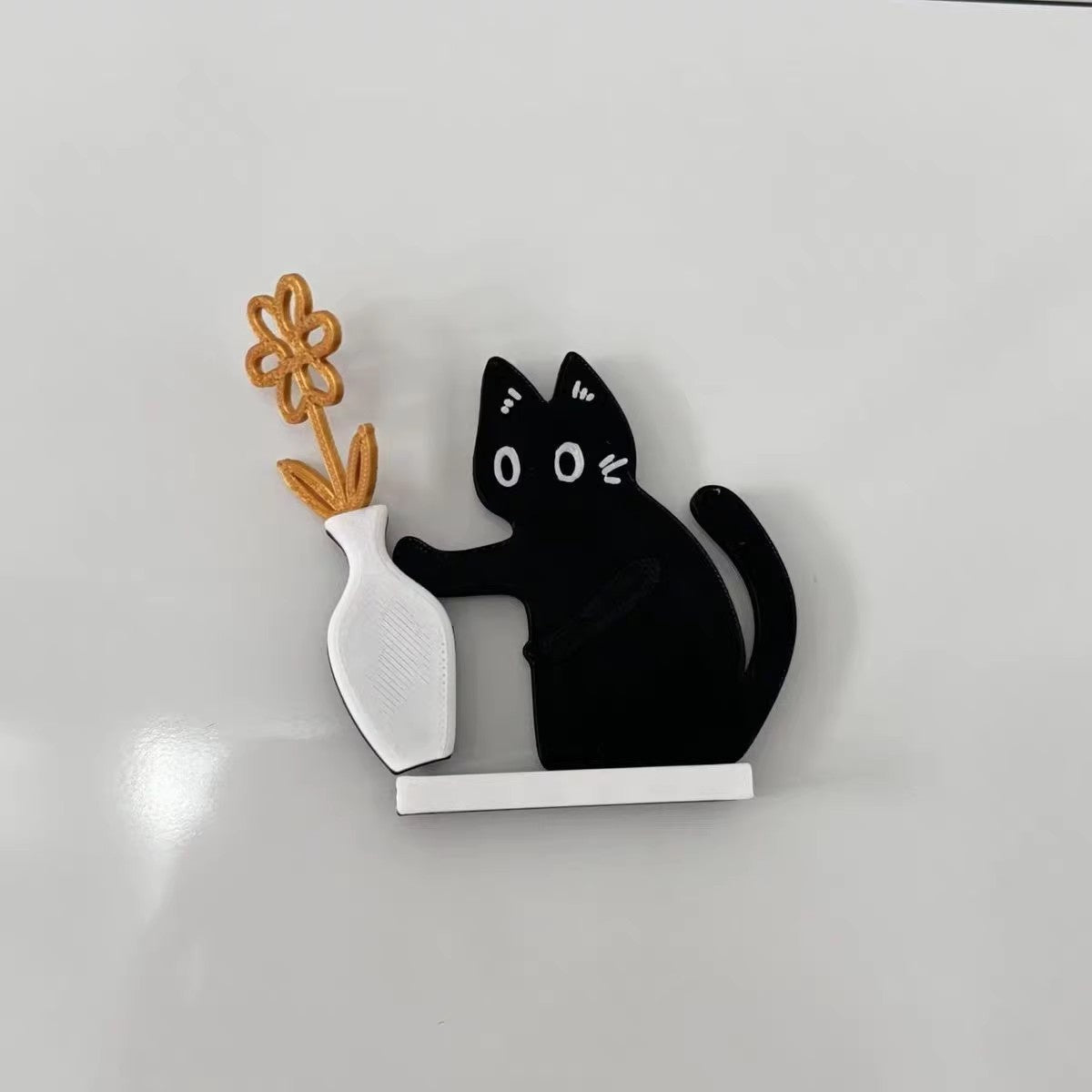 Creative Black Cat Fridge Magnet Acrylic Refrigerator Sticker Cat Whisker Fridge Magnet Figurine Kitchen Decor Gifts PearlNestDecor.com