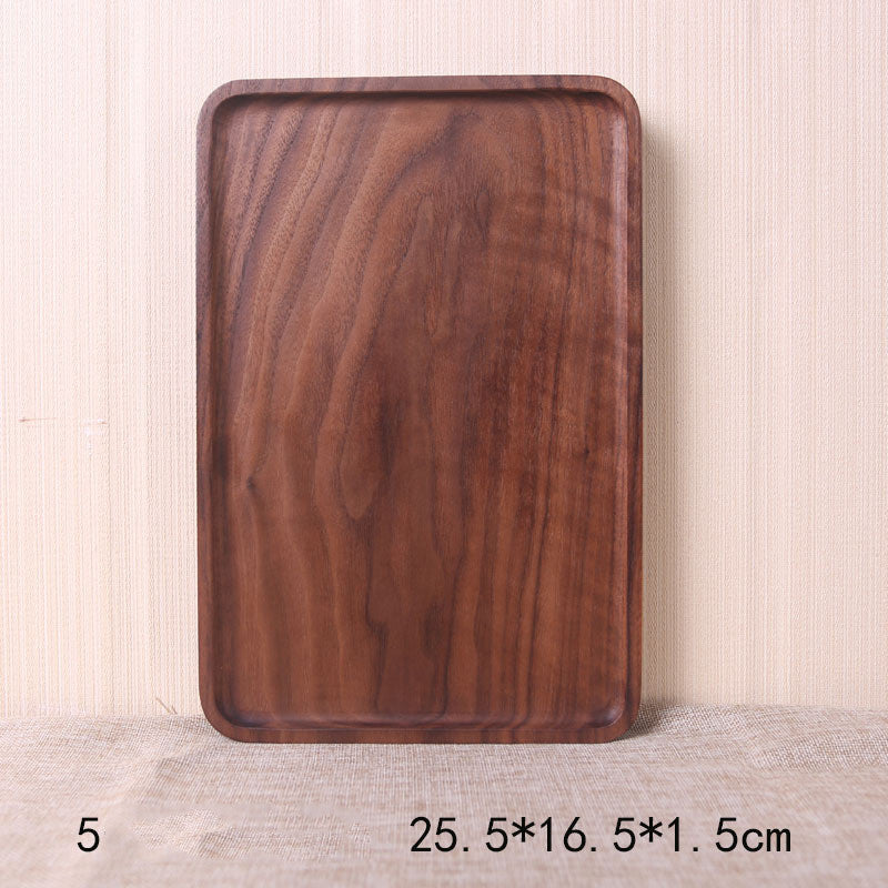 Japanese Style Wooden Black Walnut Rectangular Dinner Plate LadyShow.Store