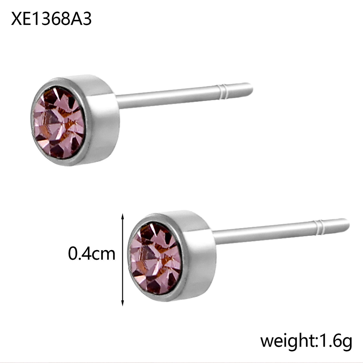 Stainless Steel Gold-plated Birthday Stone Constellation Diamond Bone Nail