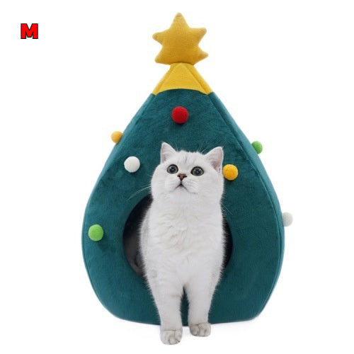 Christmas Tree Pet Bed Winter Warm Pet Nest Cat House Dog pet supplies Pets Fashion