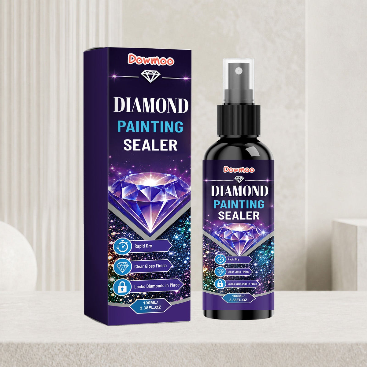 Secure Diamond Lock, Transparent, Brightening, Dust-proof, Painting Protection, Quick Drying Film Sealing Agent, Diamond Painting Sealing Agent 1 00ml, 1 Box Tri Light Beauty