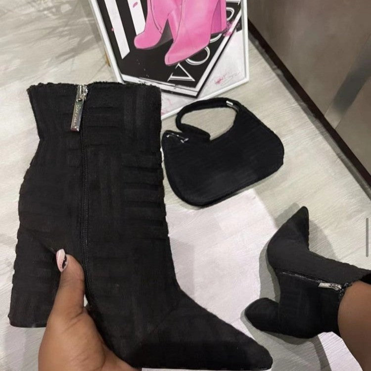 Heeled Boots For Women Fashion Pionted Toe Shoes LadyShow.Store