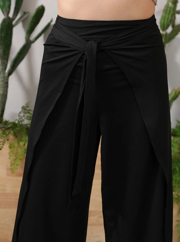 Solid Color Fashion Lace-up Waist Wide-leg Skort Women LadyShow.Store