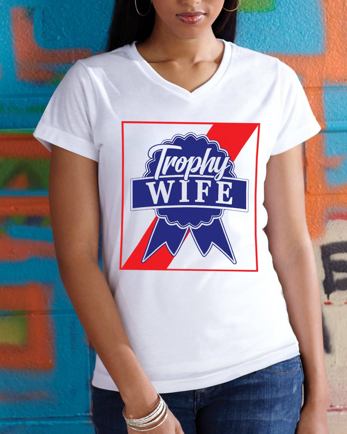 Trophy Wife V-Neck Ladies Shirt Mother's Day/Birthday Gift LuxuryLifeWay Online Store