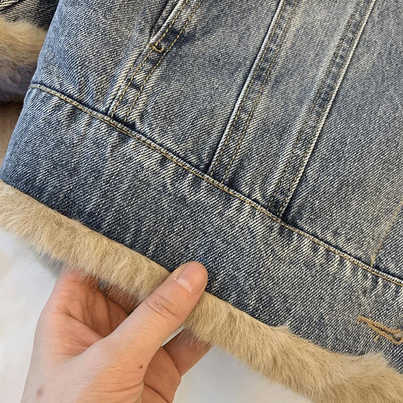 Loose Casual Furry Fleece-lined Thickened Cotton Clothing Parka Best YouTube Store