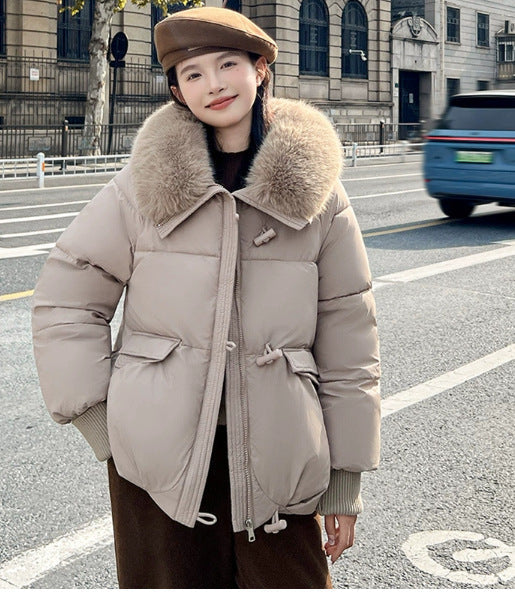 Down Cotton-padded Jacket Women's Short Fur Collar Thickened Coat Winter Clothing LuxuryLifeWay Online Store
