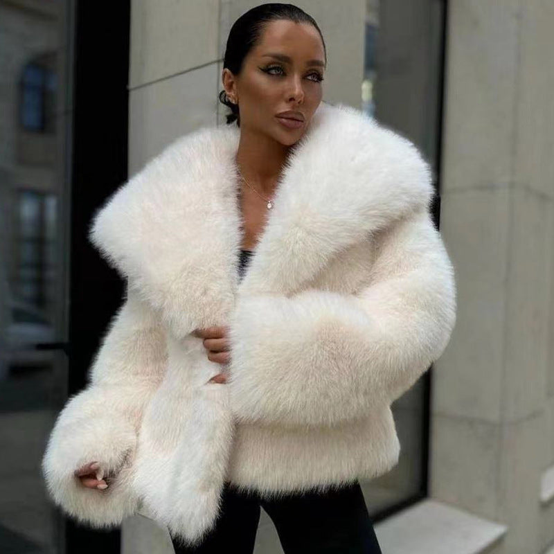 Women's Fluffy Casual Fox Fur Jacket Women's Clothing Best YouTube Store