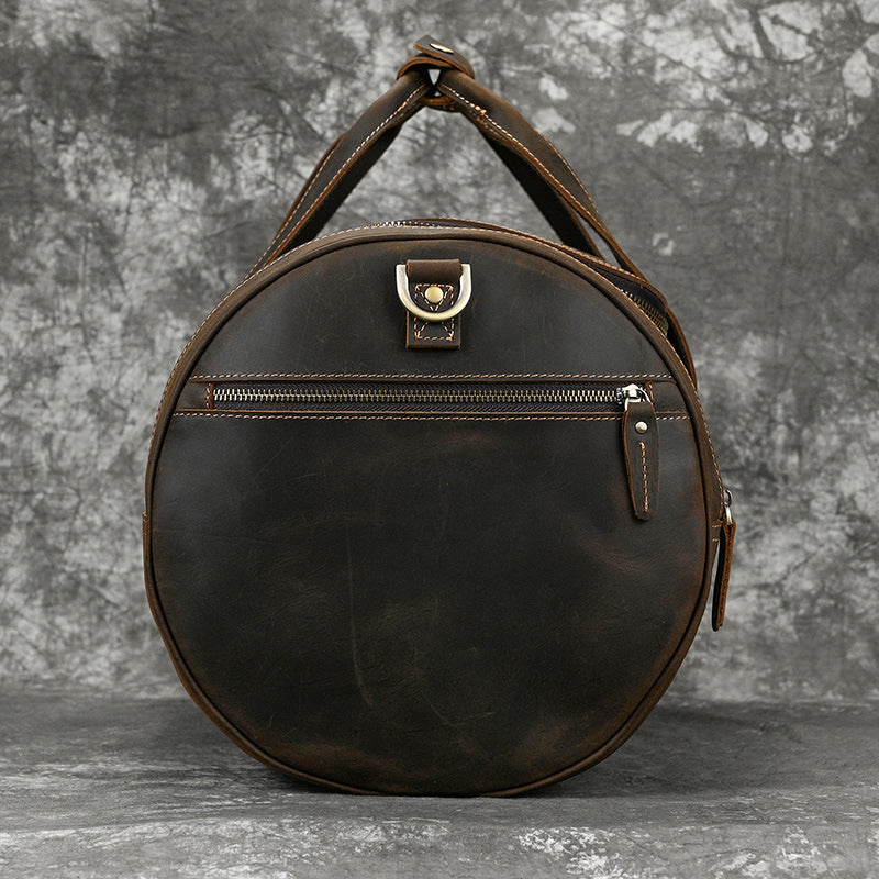 Men's Real-leather Handbag Crazy Horse Leather Vintage Travel Bag LadyShow.Store
