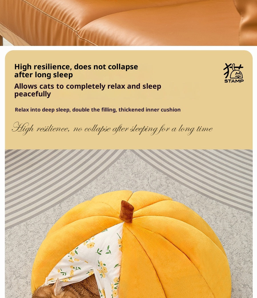 Pumpkin-shaped Cat Bed Pets Fashion