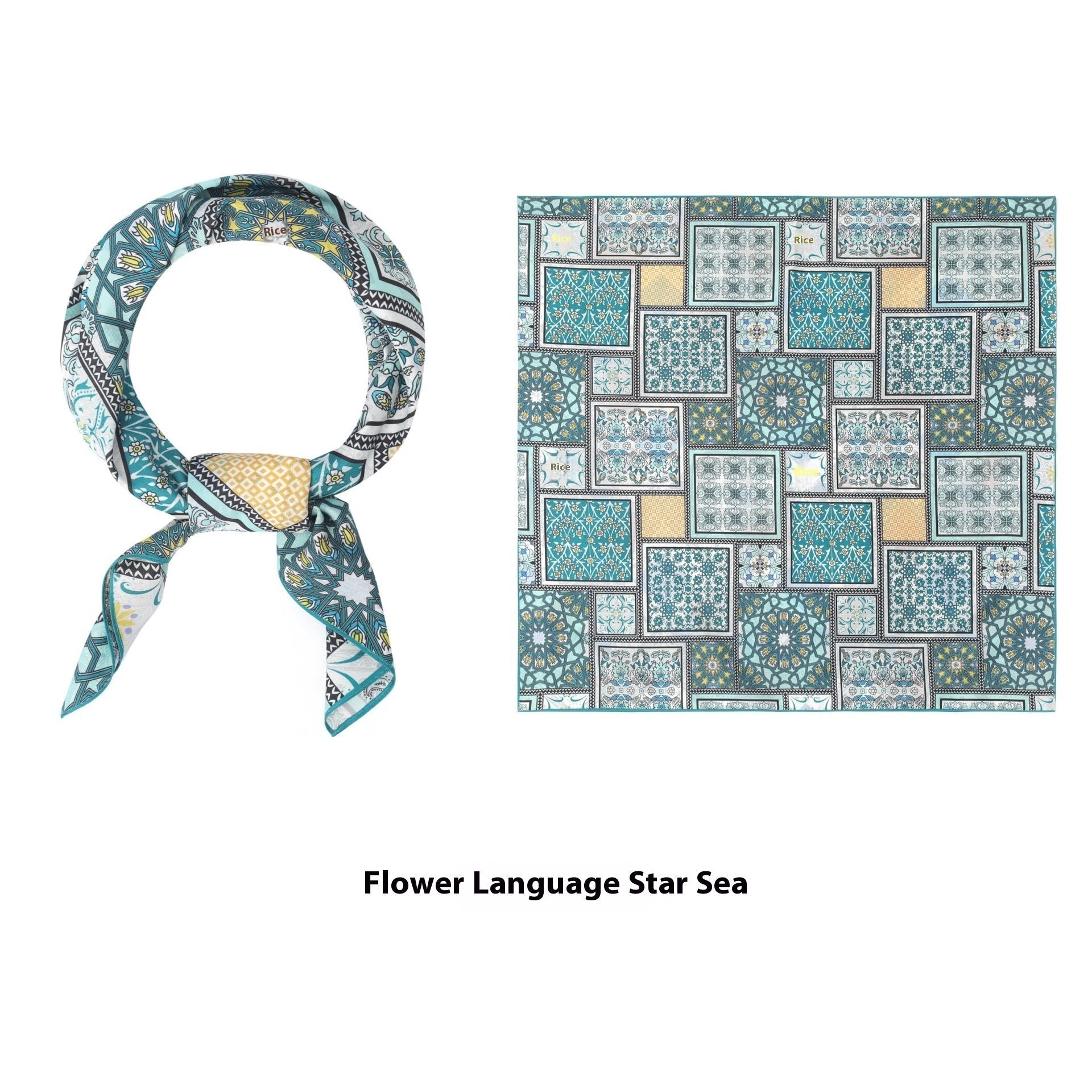 Elegant Printed Silk Square Scarf NorixaFashion.com