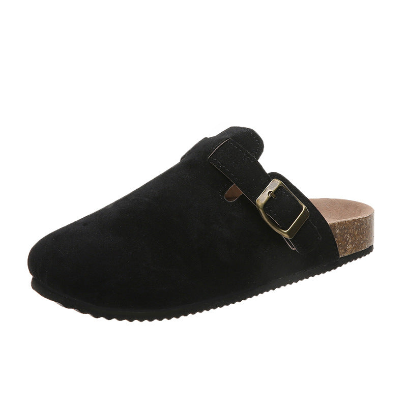 Large 35-45 Vintage Women's Shoes Slip On Flat Bottomed Half Slippers LadyShow.Store