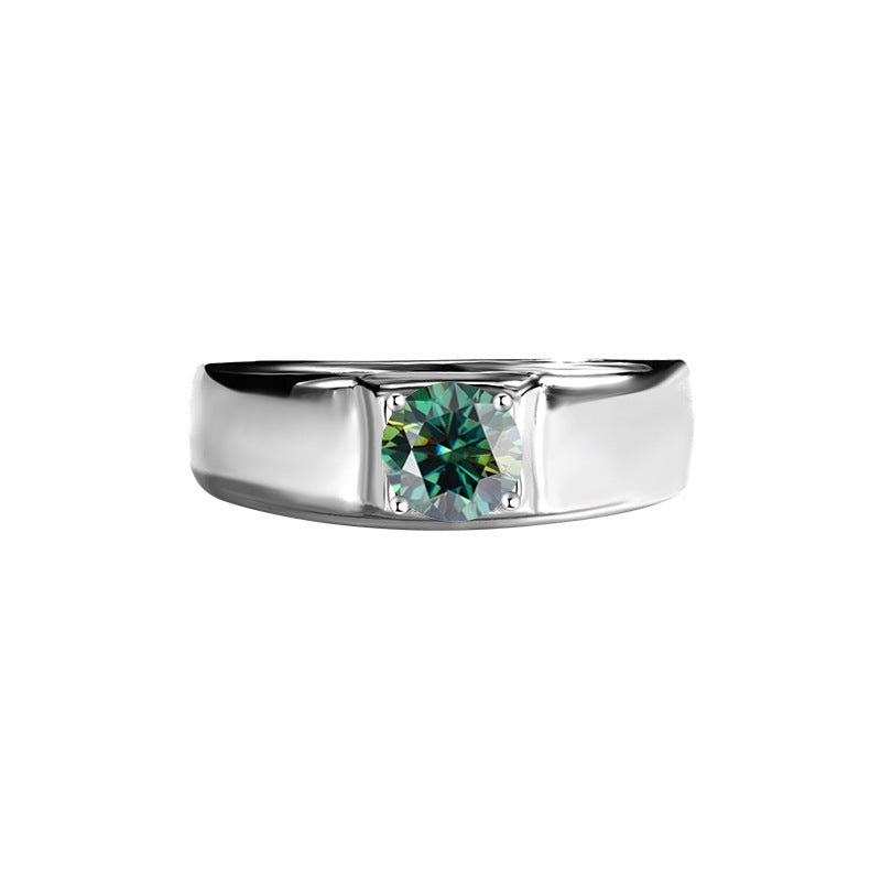 D Color Moissanite Ring Men's Sterling Silver LadyShow.Store