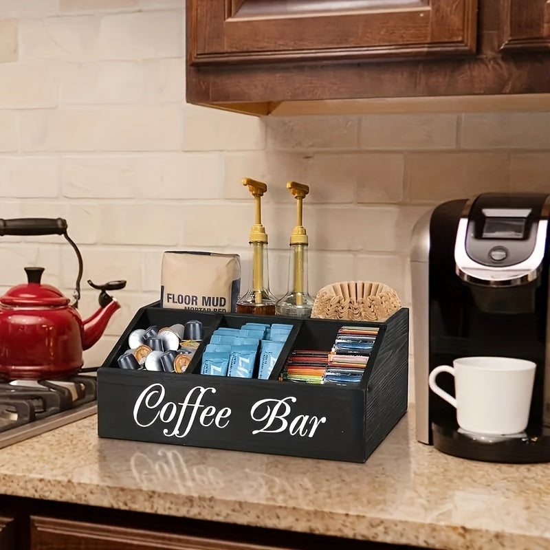 Coffee Bar Organizer - Rustic Wooden Nespresso Pod Holder, Declutter Your Kitchen Countertop or Office LadyShow.Store