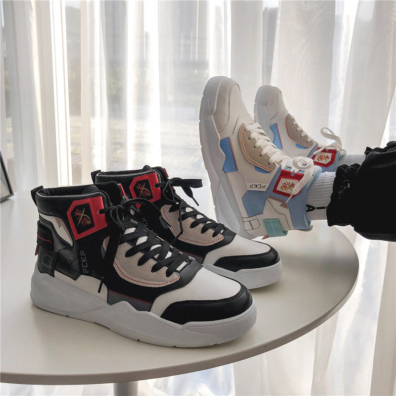High-top Men's Lace-up Round Toe Casual Sports Men's Shoes LadyShow.Store