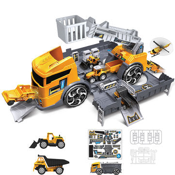 Children's Simulation Diecast Engineering Vehicle Model Set Deformation Storage Parking Lot Educational Toys LuxuryLifeWay Online Store