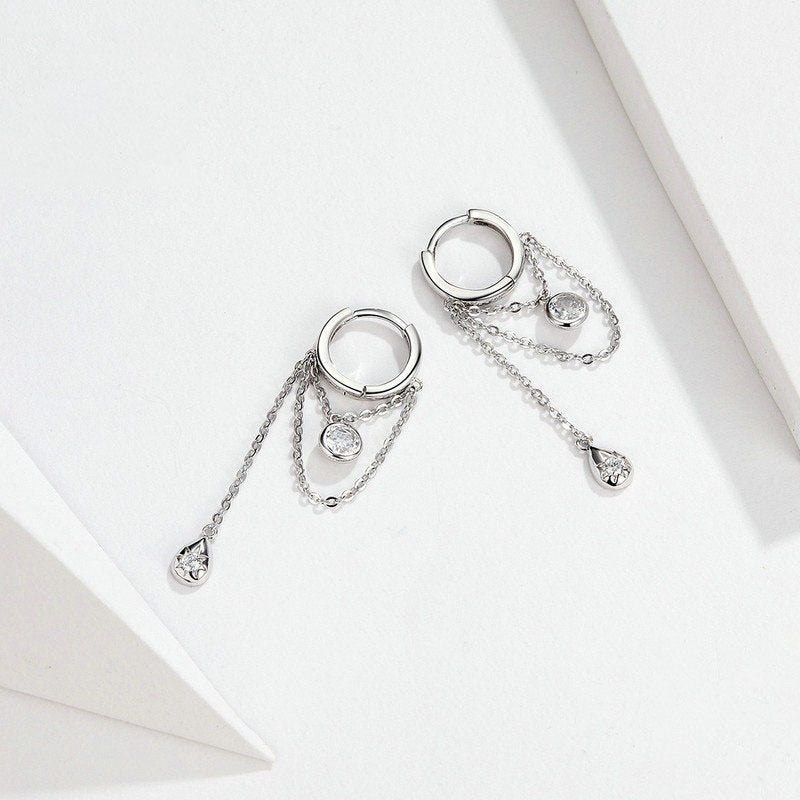 Women's Sterling Silver Earrings White Gold Plated Hypoallergenic Silver Earring