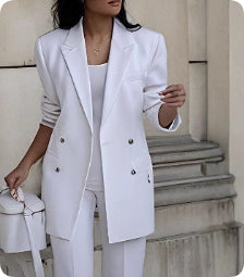 Casual Suits Fashion Long Sleeve Single-breasted Jacket Top And Slim Fit Trousers Women's Business Suits NorixaFashion.com