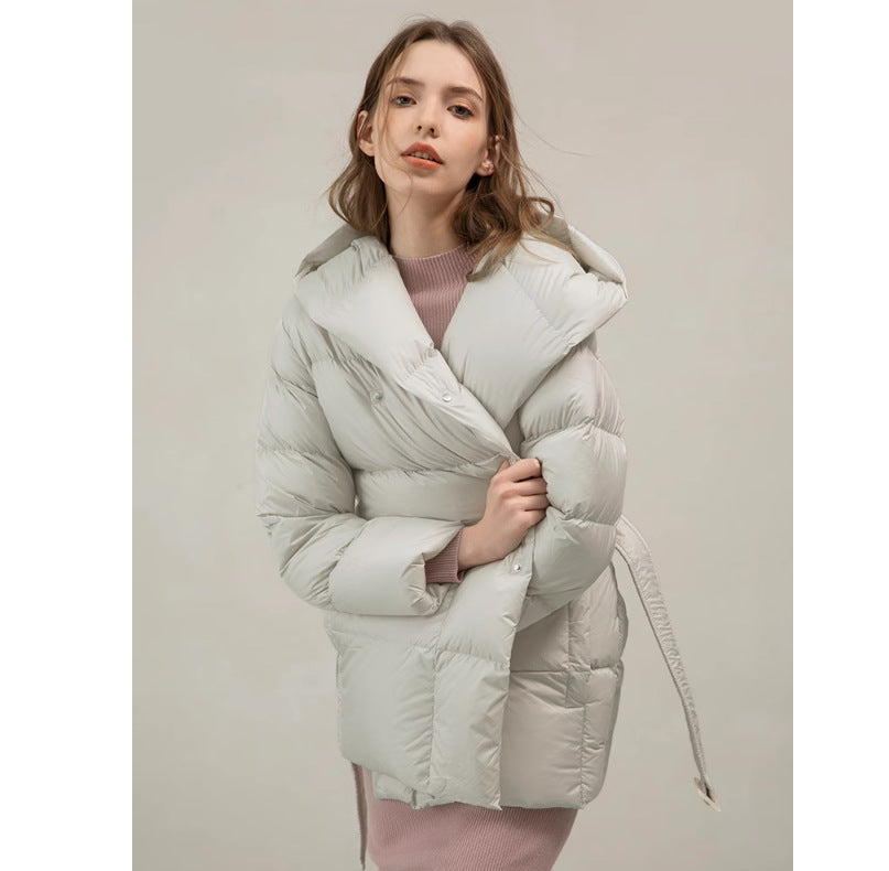 Women's Waist-Defining Short Down Jacket 2023 Pi-Mart