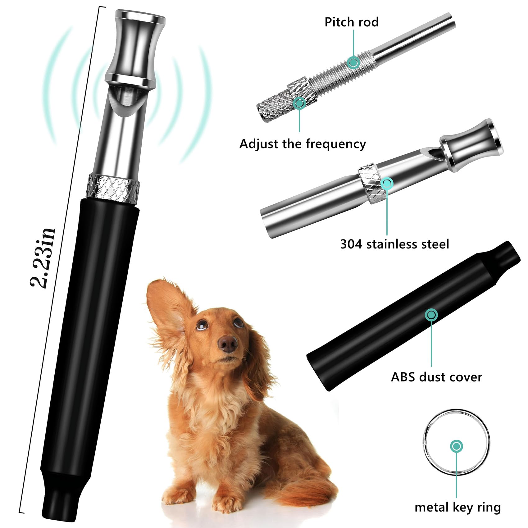 2 Pack Dog Whistle, Dog Whistle To Stop Barking Neighbors Dog, Adjustable Ultrasonic Silent Dog Whistle, Professional Recall Dog Training Whistles, With Lanyard Pets Fashion